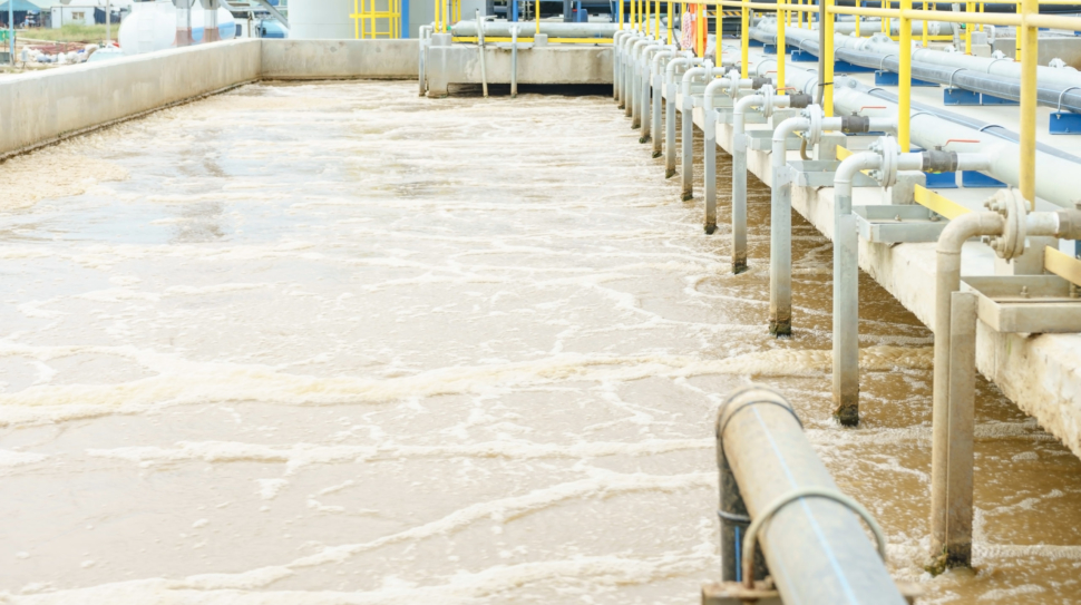 Modern urban wastewater treatment plant.